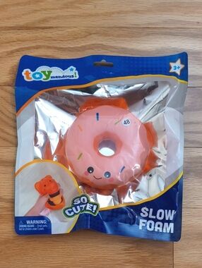 Pink Donut Squishy Toy Stress Relief Ages 3+ NWT